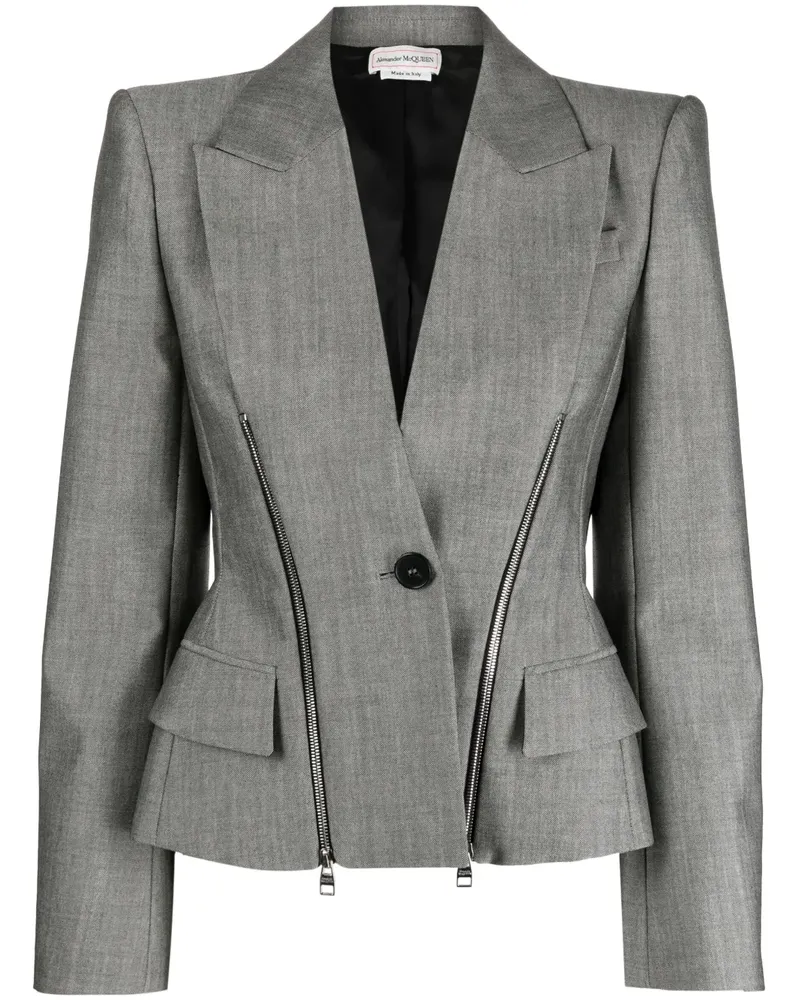 Alexander McQueen Blazer mit Reißverschlussdetail - Schwarz Schwarz