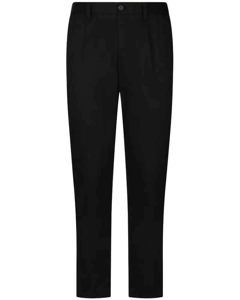 Dolce & Gabbana Klassische Hose mit Logo-Prägung - Schwarz Schwarz