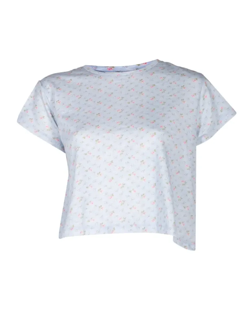LoveShackFancy Rubin T-Shirt mit Blumen-Print - Blau Blau