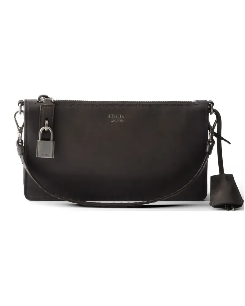 Prada Ledertasche im Antik-Look - Grau Grau