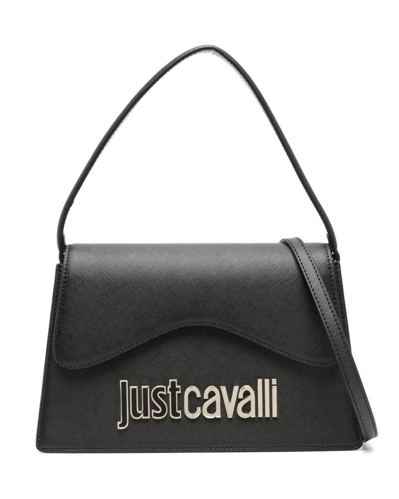 Just Cavalli Handtasche mit Logo-Schild Schwarz