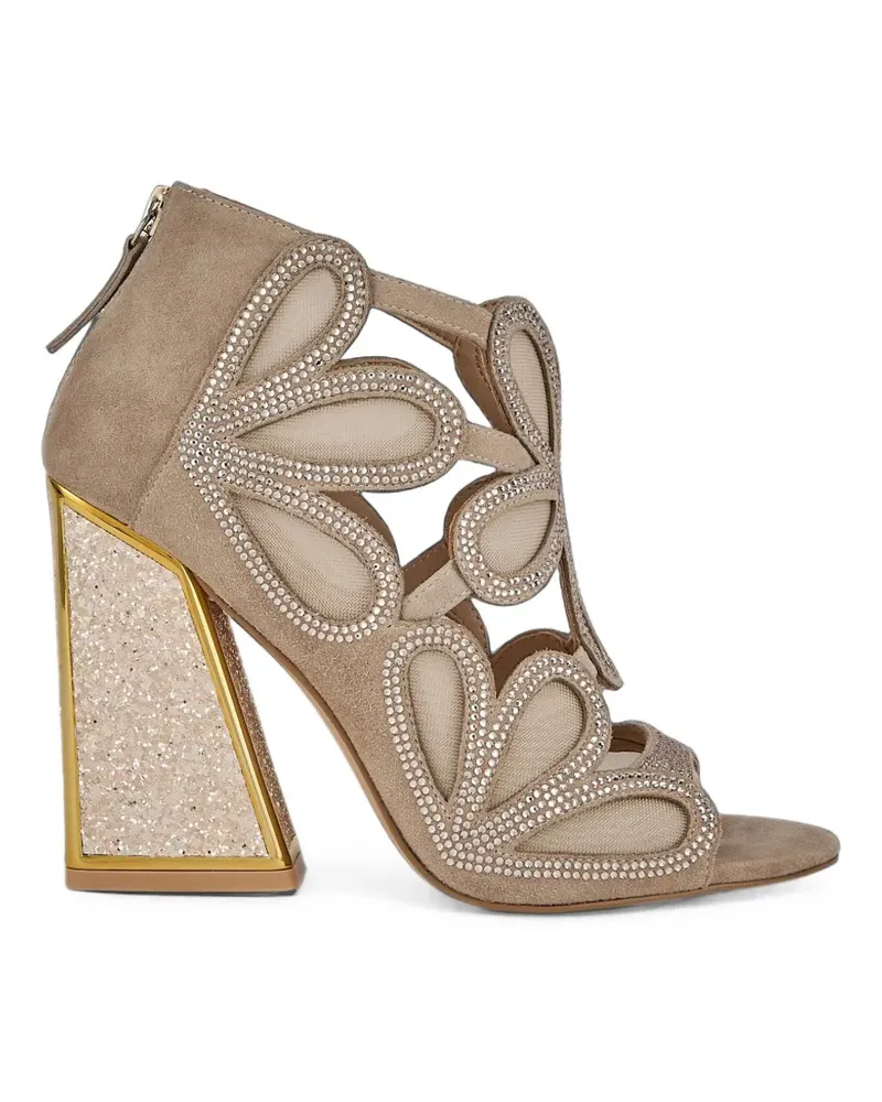 Kat Maconie Nina crystal-embellished cutout sandals - Nude Nude