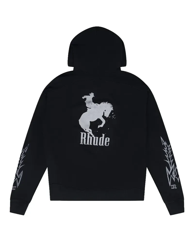 RHUDE graphic-print hoodie - Schwarz Schwarz