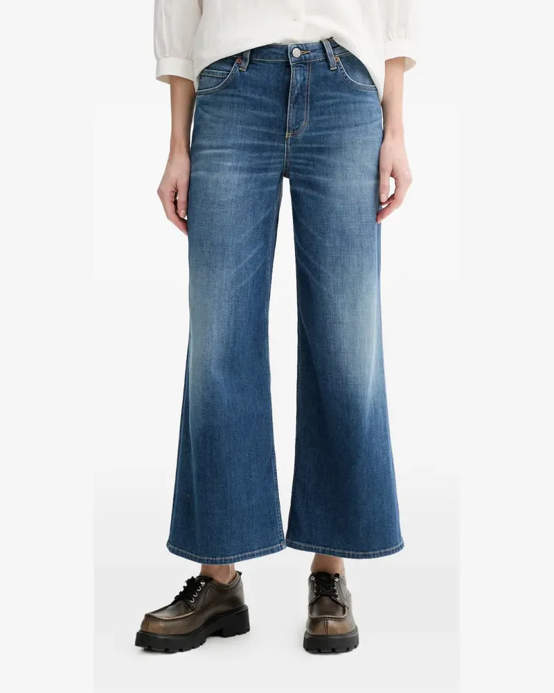 Marc O'Polo Ausgeblichene Wide-Leg-Jeans - Blau Blau