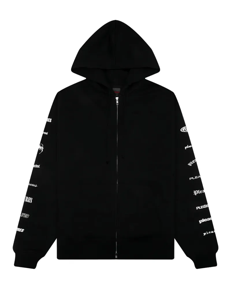 PLEASURES Wordmark zip hoodie - Schwarz Schwarz