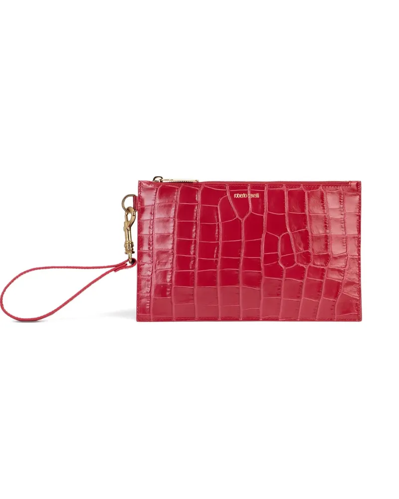 Roberto Cavalli croc-effect wristlet clutch bag - Rot Rot