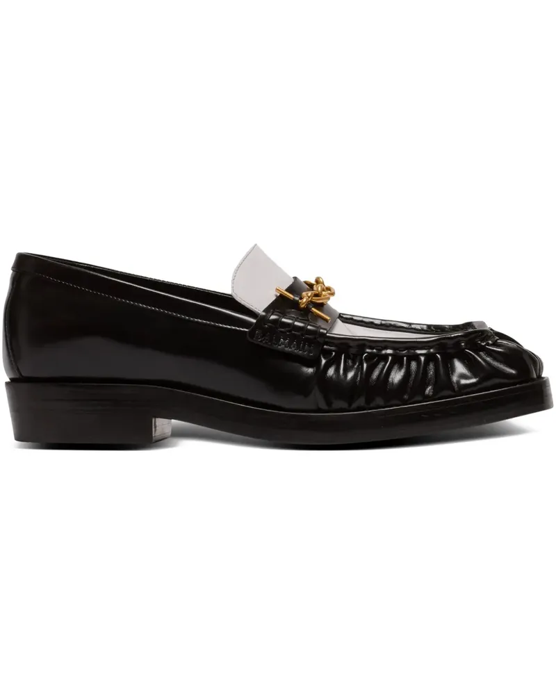 Balmain Loafer aus glasiertem Leder - Schwarz Schwarz