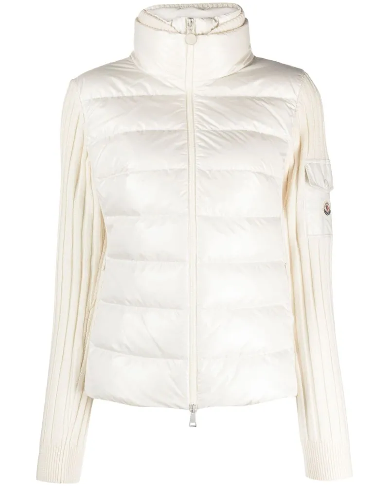Moncler Gefütterte Jacke mit Logo-Patch - Weiß Weiß