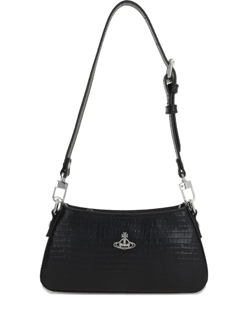 Vivienne Westwood Tasha Schultertasche mit Kroko-Prägung - Schwarz Schwarz