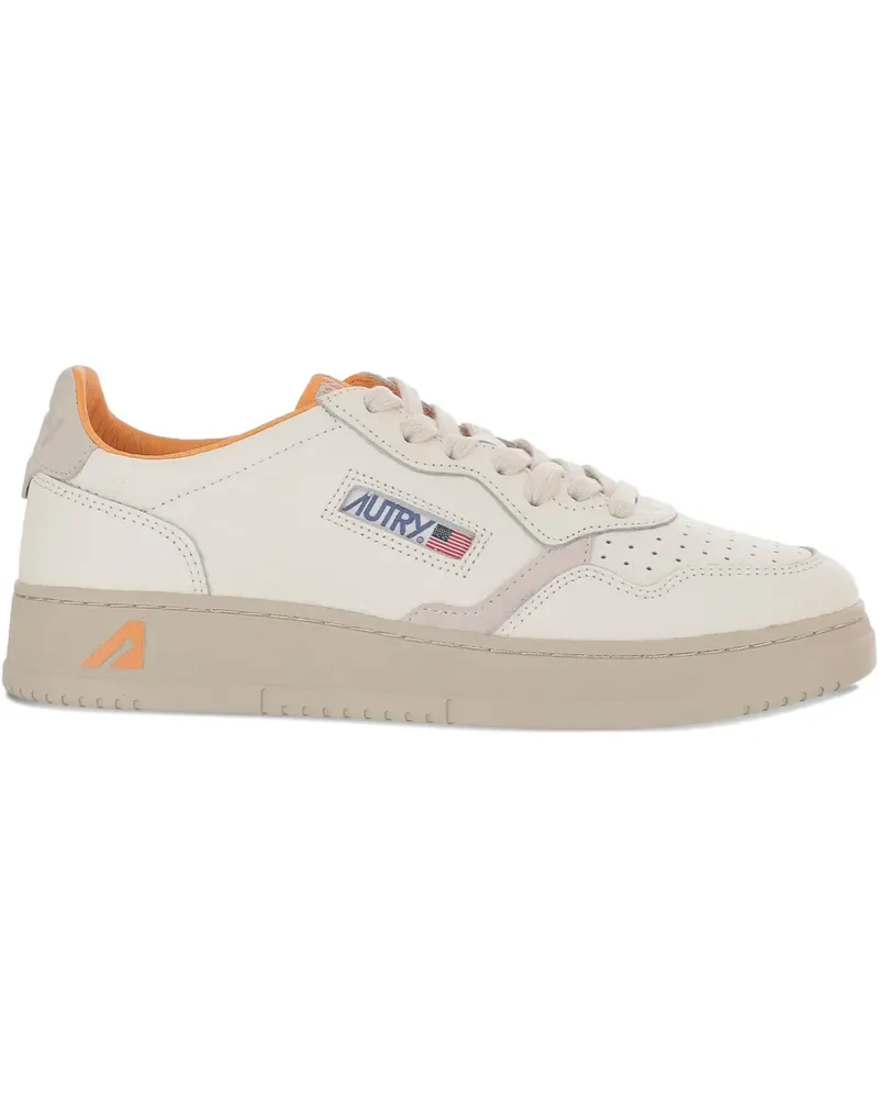 AUTRY Medalist perforated suede inserts trainers - Nude Nude