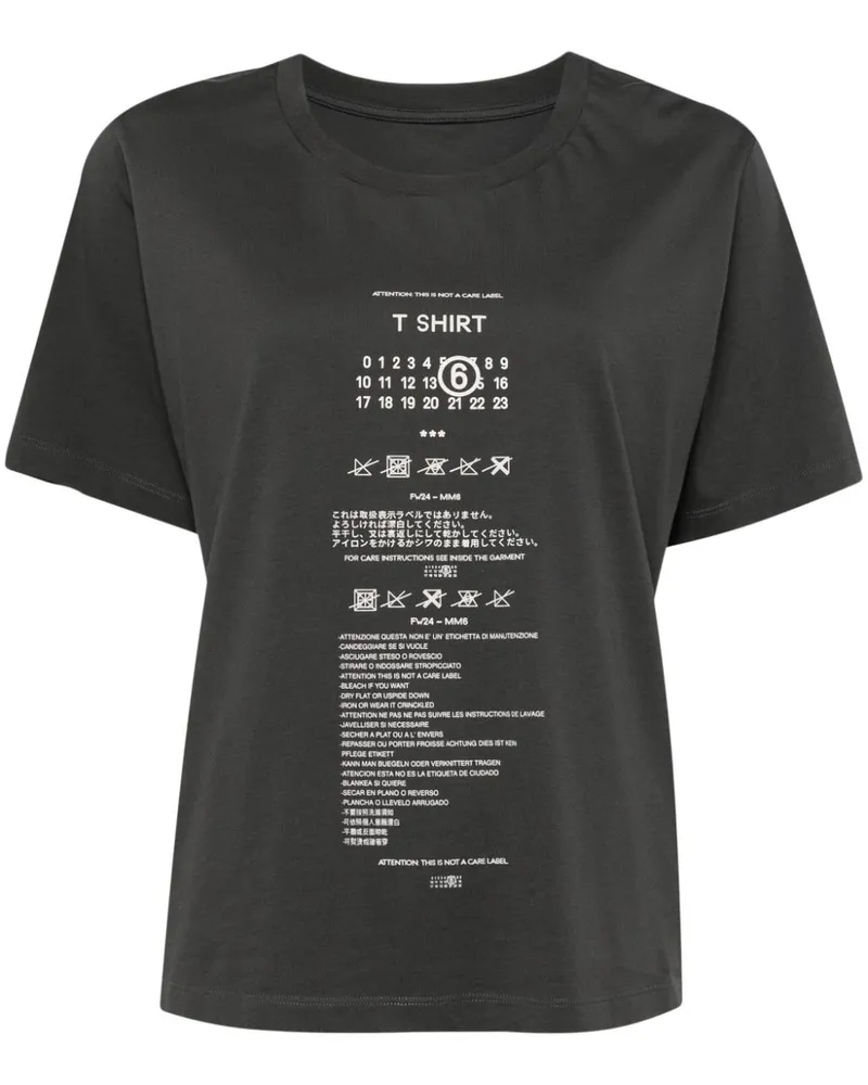 Maison Margiela T-Shirt mit Logo-Print - Grau Grau