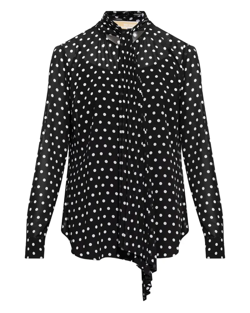 Michael Kors polka-dot neck-tie blouse - Schwarz Schwarz