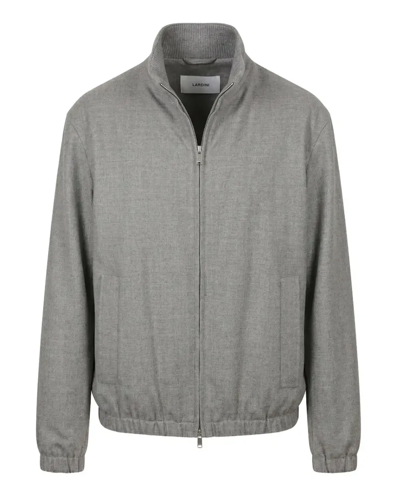 LARDINI high-neck zip-up wool jacket - Grau Grau