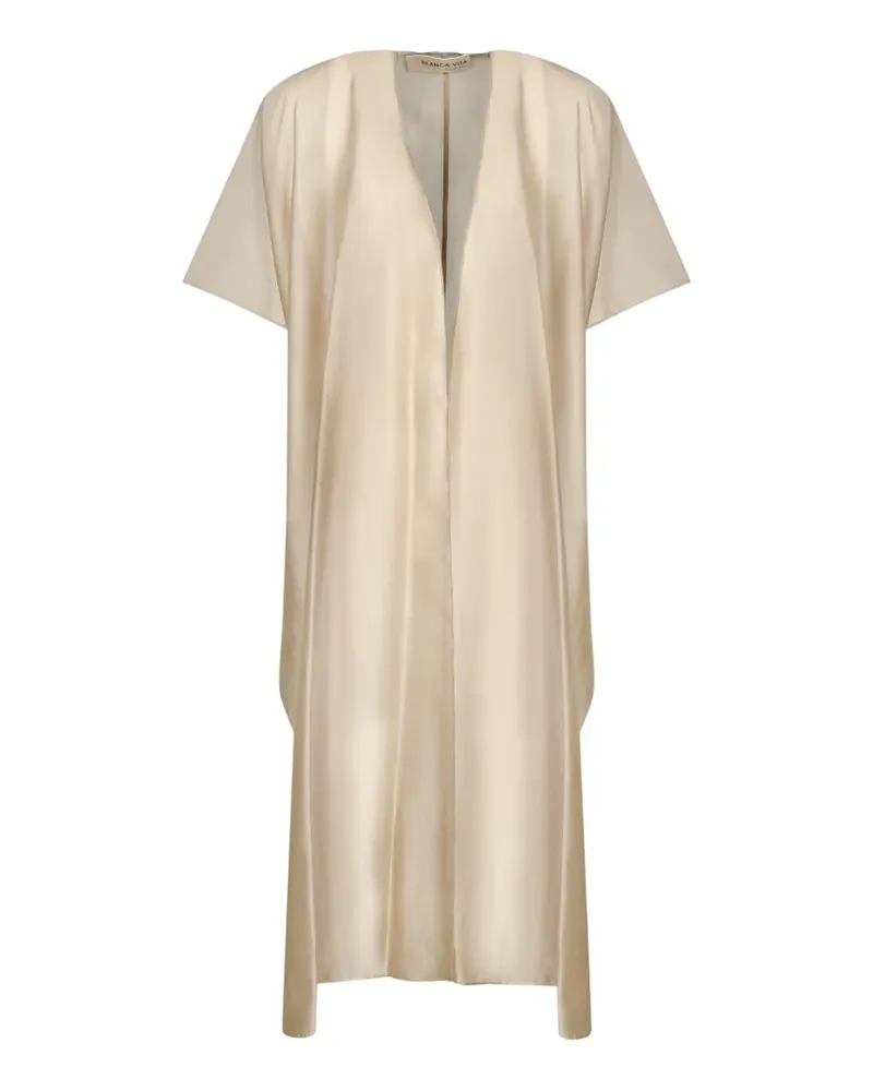 Blanca open-front short-sleeve poncho - Nude Nude