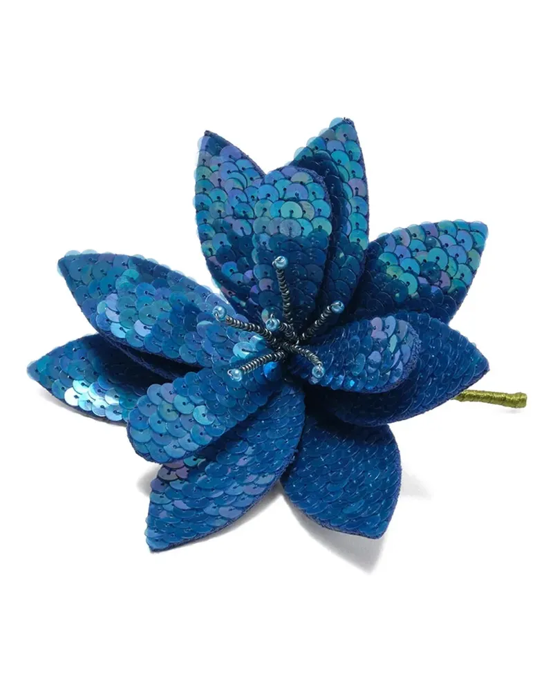 Maliparmi sequin-embellished flower brooch - Blau Blau