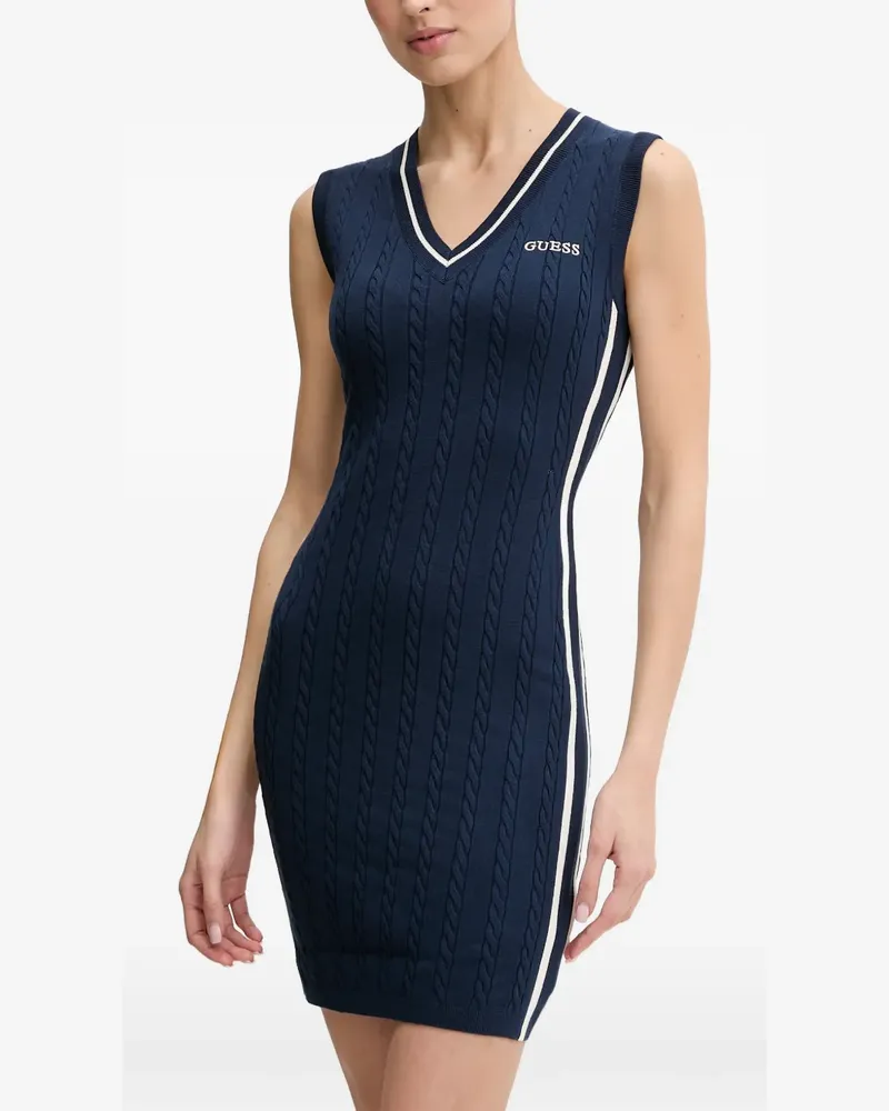 Guess cable-knit sleeveless mini dress - Blau Blau