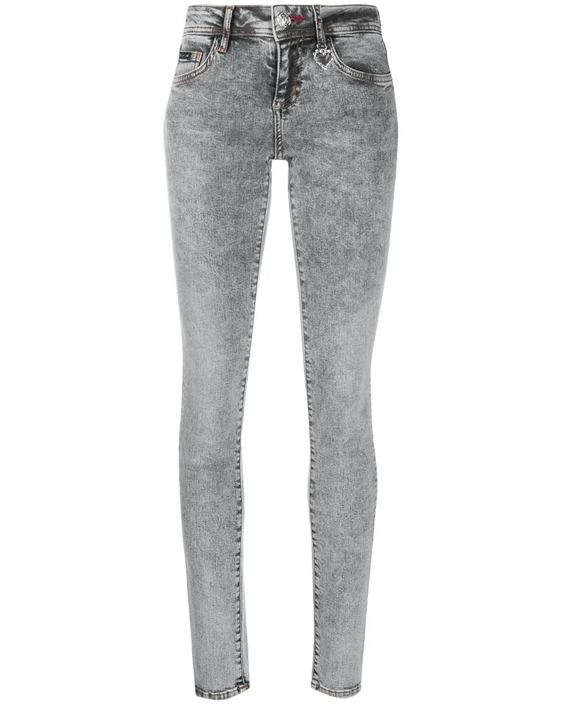 Philipp Plein Jeans mit hohem Bund Grau