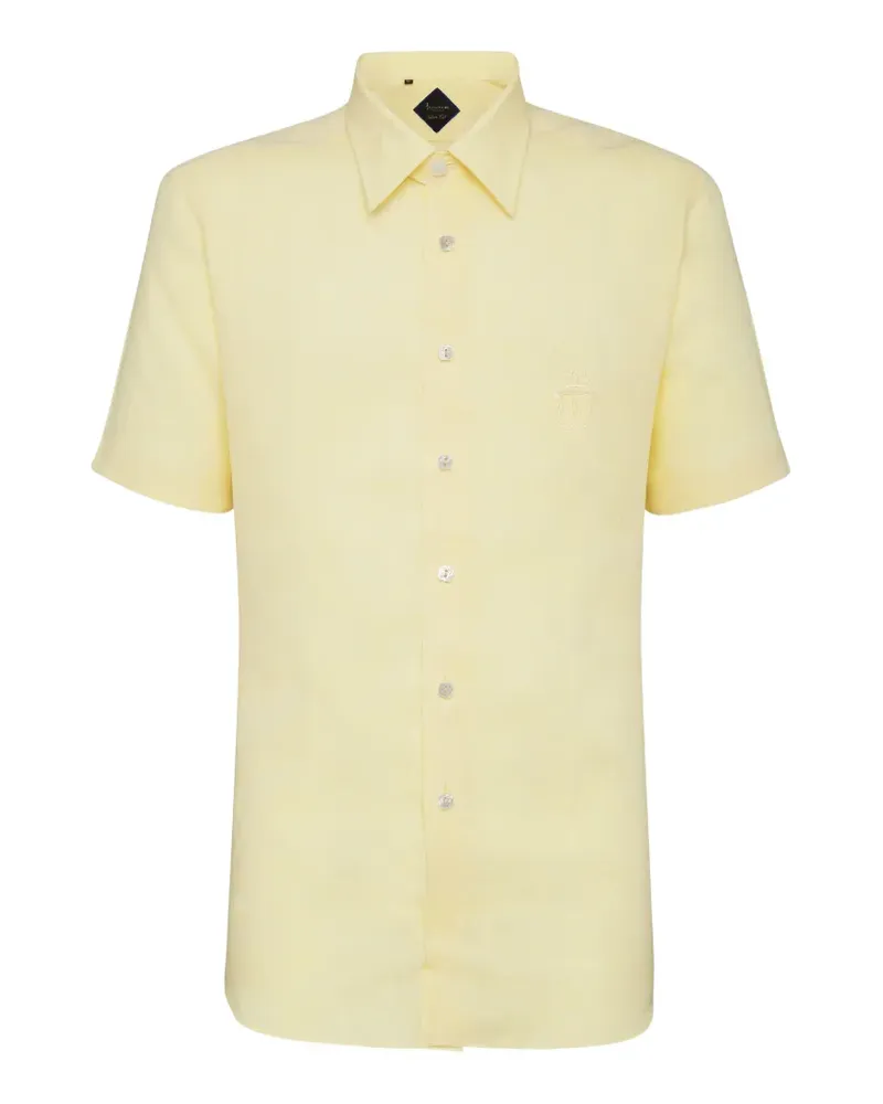 Billionaire logo-embroidered short-sleeve shirt - Gelb Gelb
