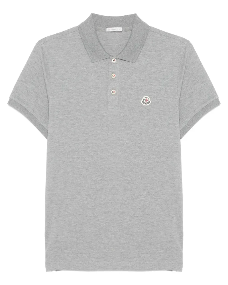 Moncler Poloshirt mit Logo-Patch - Grau Grau