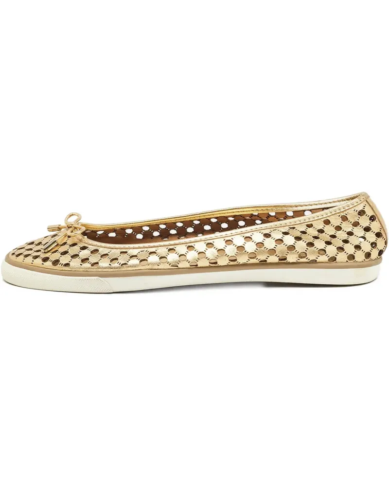 Tory Burch Pre-owned Ballerinas mit Lochmuster - Gold Gold