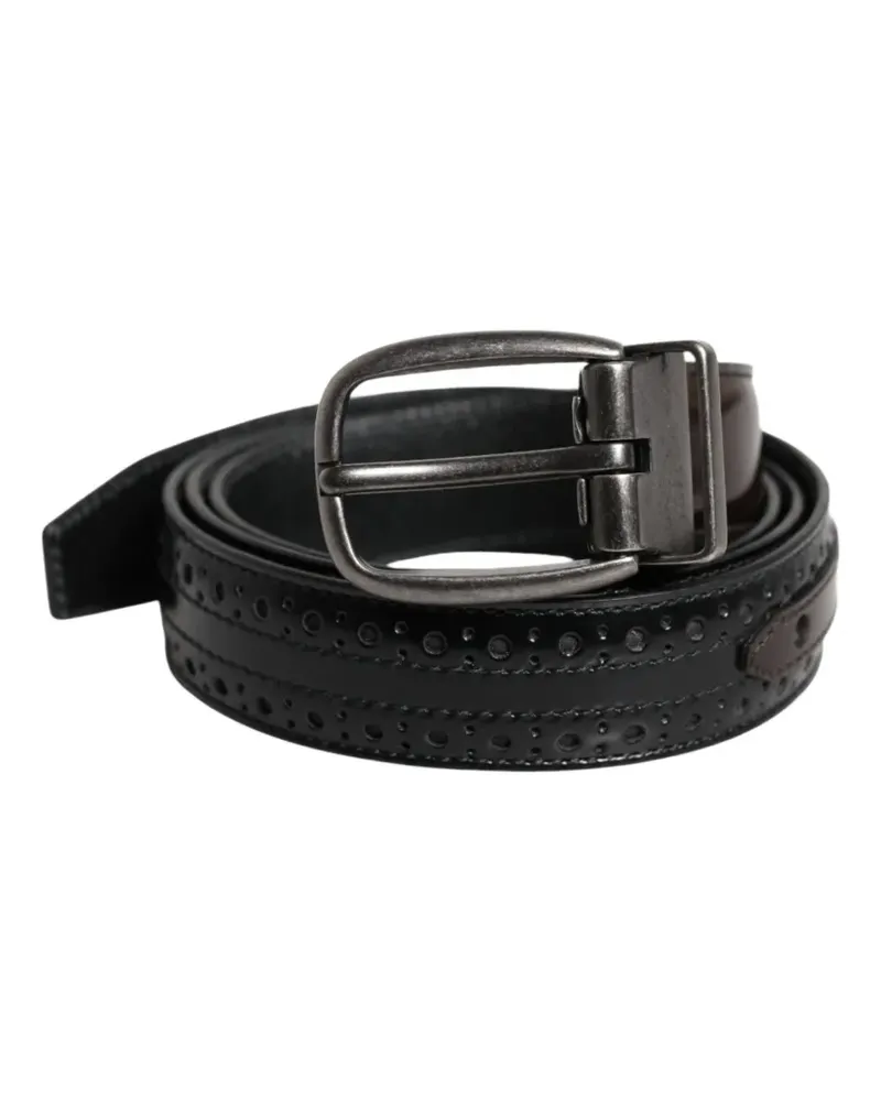 Dolce & Gabbana brogue-detailed leather belt - Schwarz Schwarz