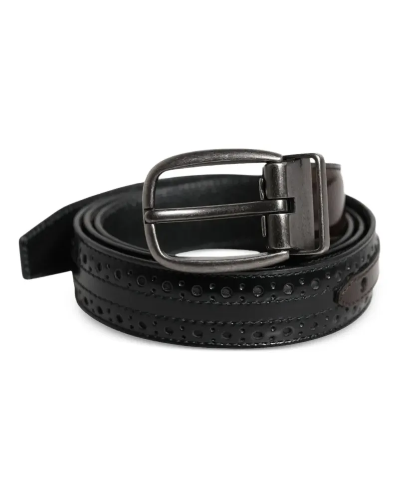 Dolce & Gabbana brogue-detailed leather belt - Schwarz Schwarz