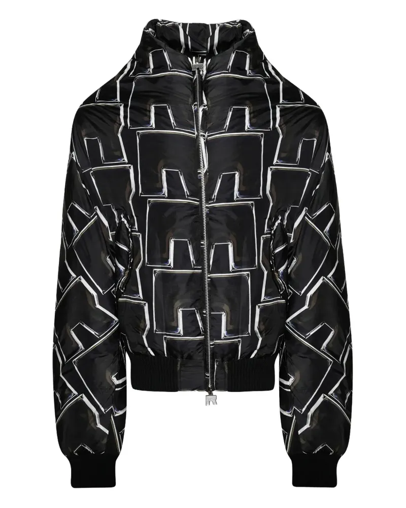 RRR123 Jacke mit abstraktem Muster - Schwarz Schwarz