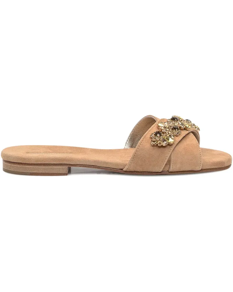 Emanuela Caruso Sandalen mit Kristallen - Braun Braun