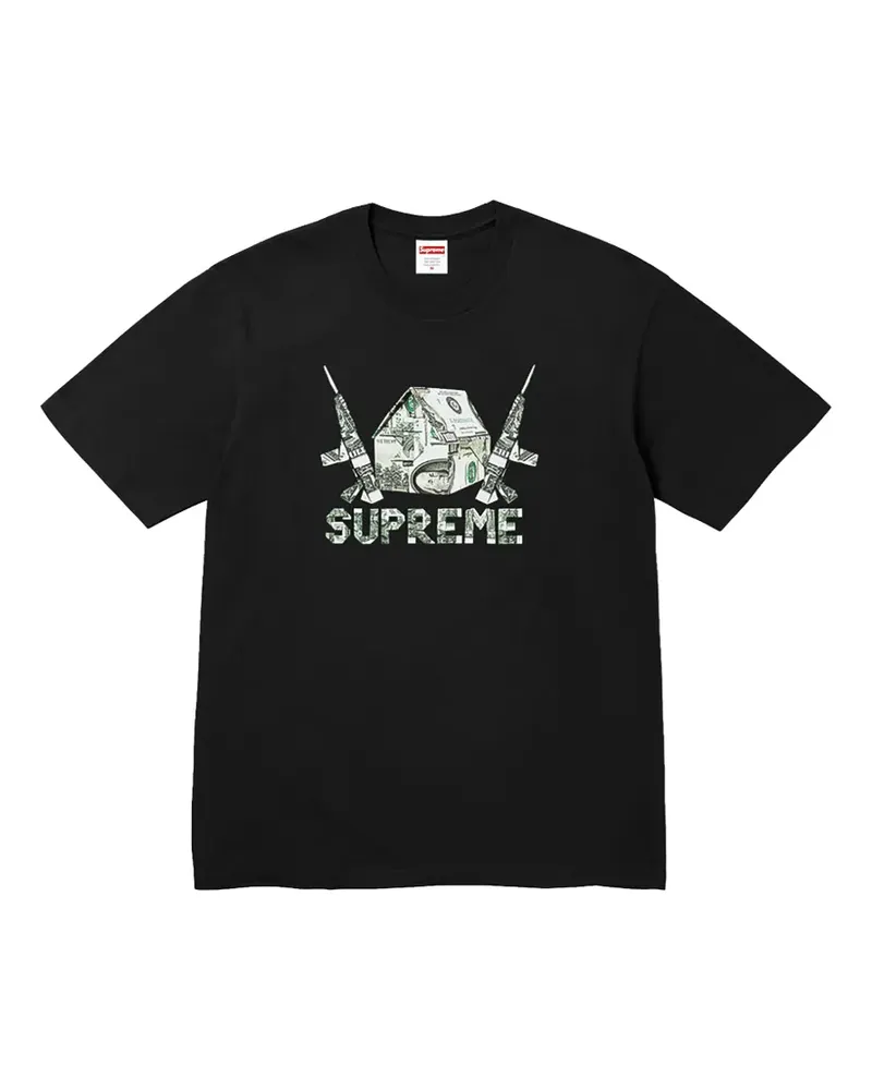 Supreme Being T-Shirt mit Origami-Print - Schwarz Schwarz