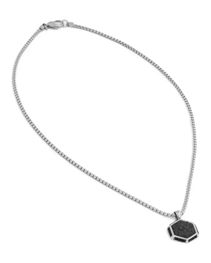 Guess Lion King pendant box-chain necklace - Silber Silber