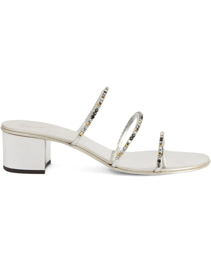 Giuseppe Zanotti Sandalen mit Kristallen - Silber Silber