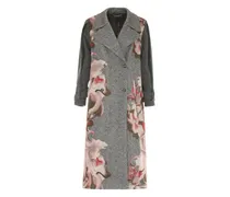 Mantel mit Blumen-Stickerei - Grau