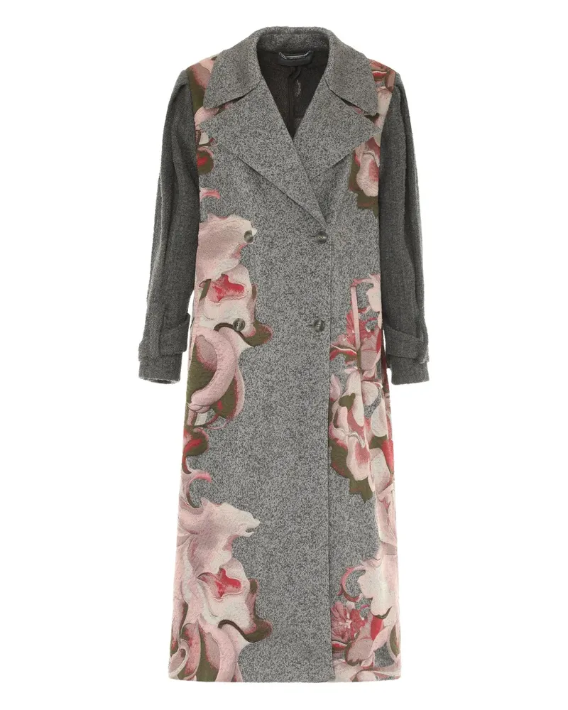 Alberta Ferretti Mantel mit Blumen-Stickerei - Grau Grau