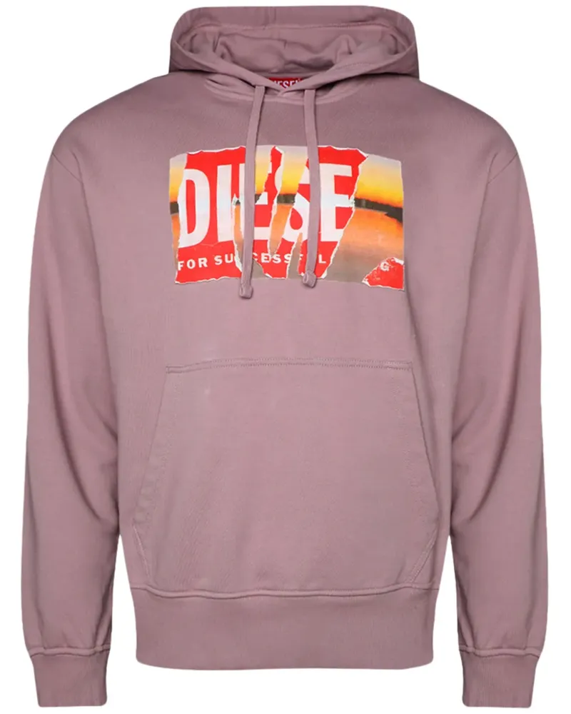 Diesel S-Macs Hoodie mit Logo-Print - Violett Violett