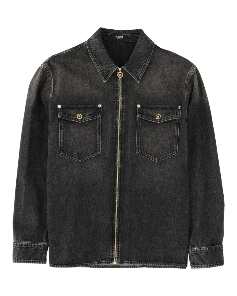 Versace zip-up cotton jacket - Schwarz Schwarz