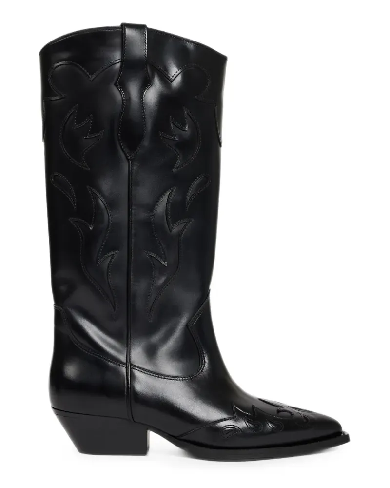 Sandro Bestickte Stiefel - Schwarz Schwarz