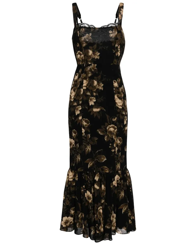 Reformation Kleid mit Print - Schwarz Schwarz