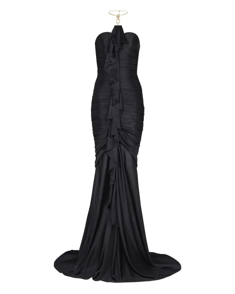 Balmain Drapiertes Bustierkleid - Schwarz Schwarz