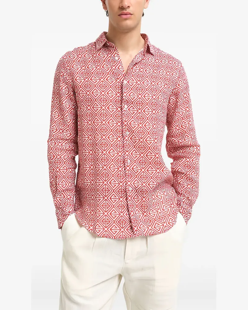 PENINSULA geometric-pattern shirt - Rot Rot
