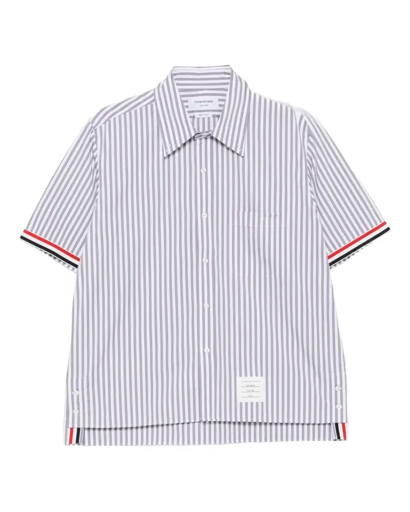 Thom Browne striped short-sleeve shirt - Grau Grau