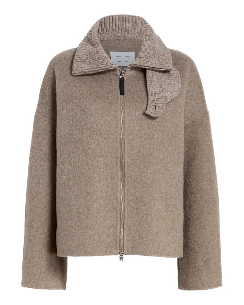 Proenza Schouler roll neck zip Carina jacket - Nude Nude