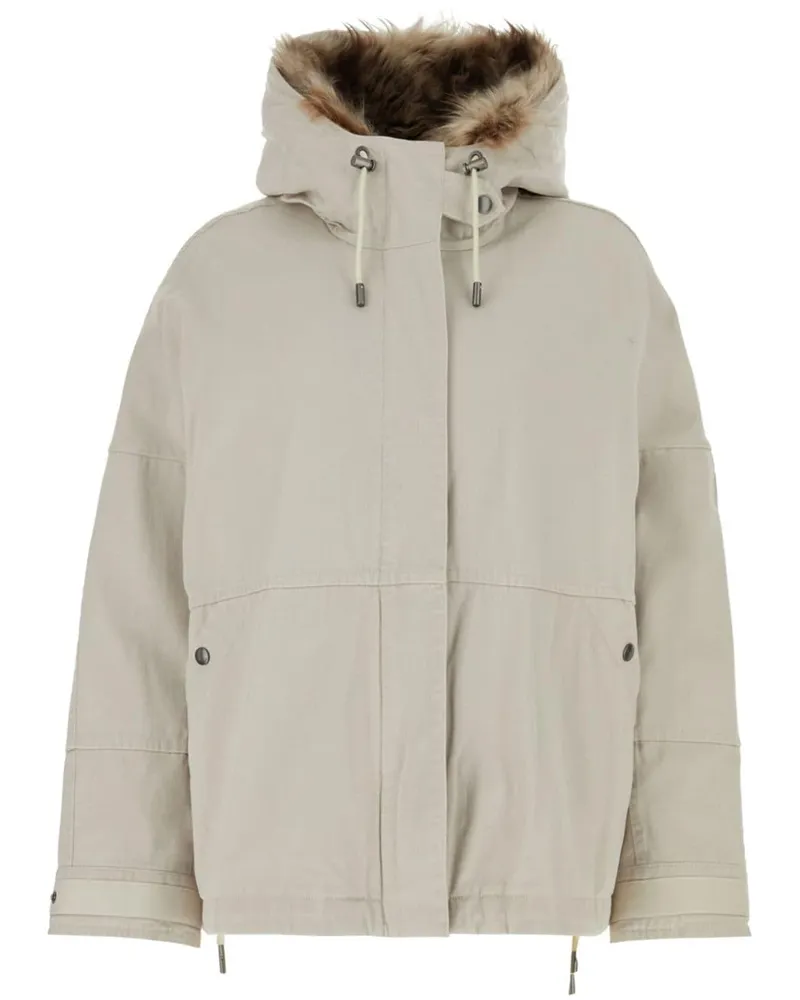 Yves Salomon Gefütterter Parka mit abnehmbarer Kapuze - Nude Nude