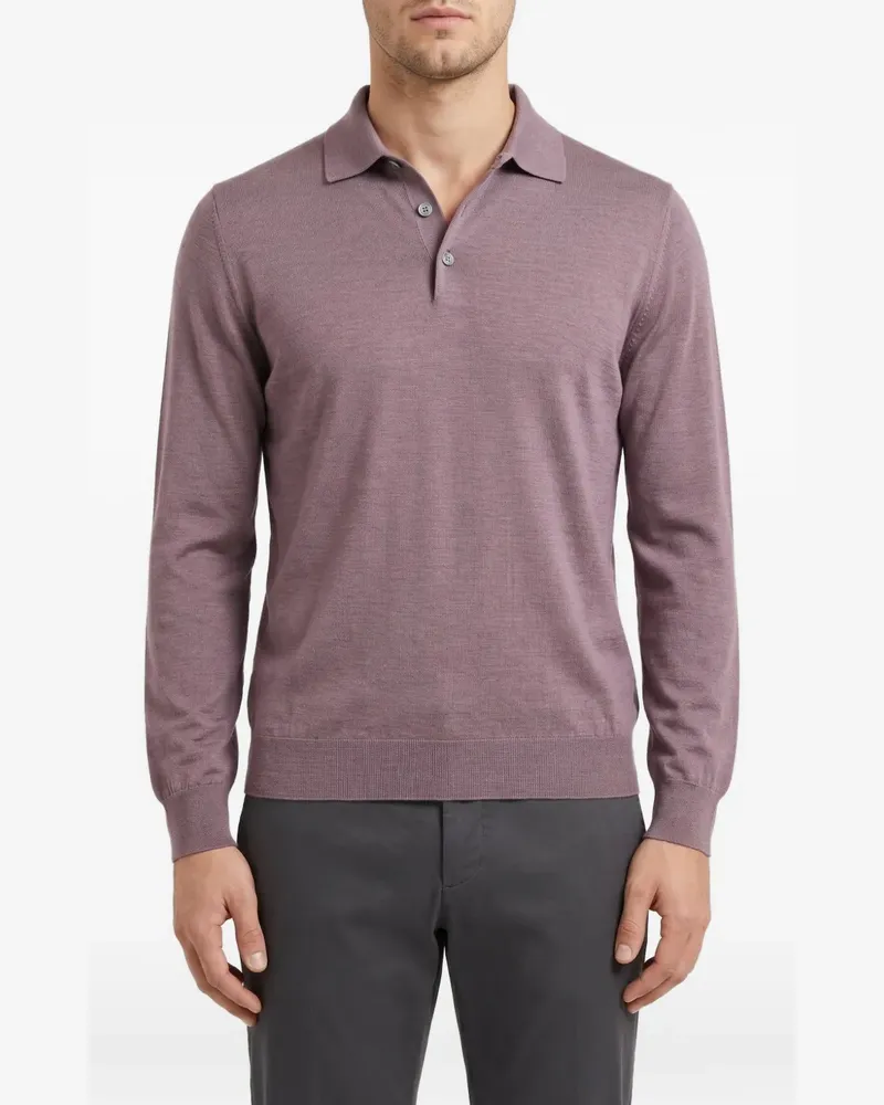 Brunello Cucinelli quarter-button collar polo shirt - Violett Violett
