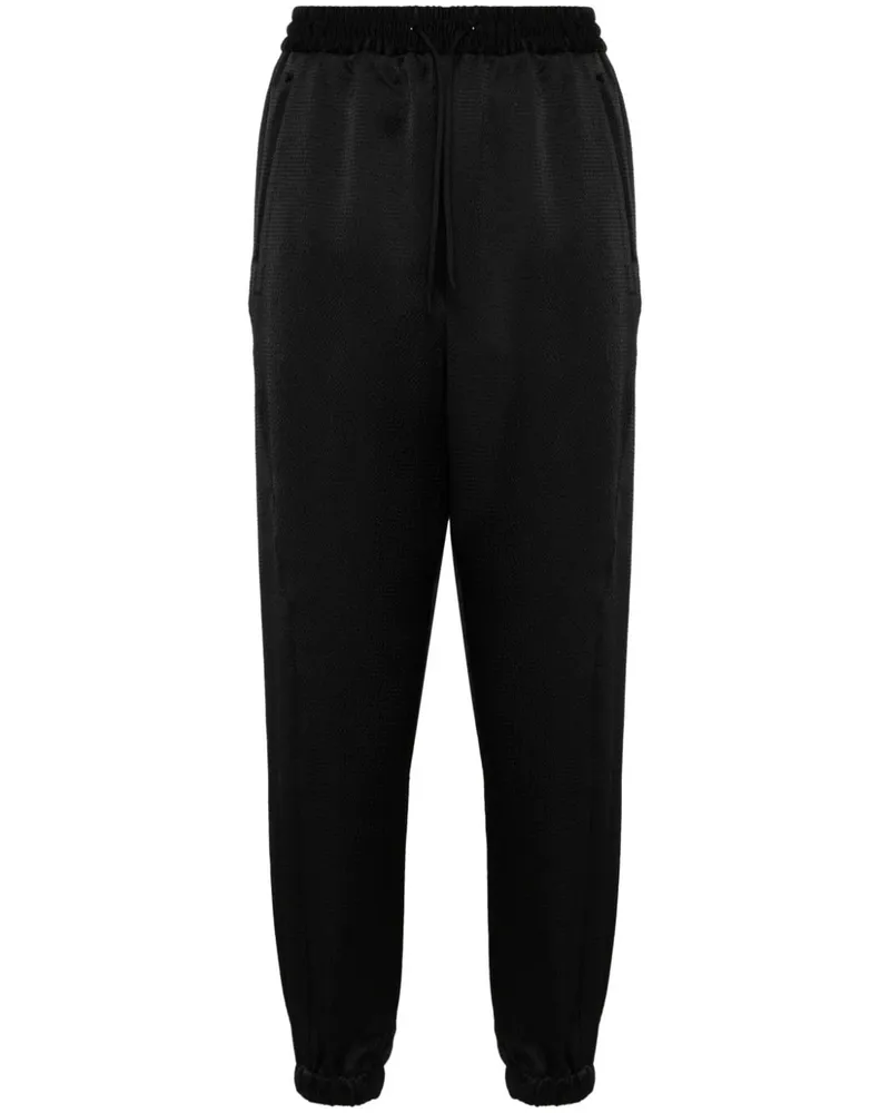 Y-3 Seersucker-Jogginghose mit Logo-Print - Schwarz Schwarz