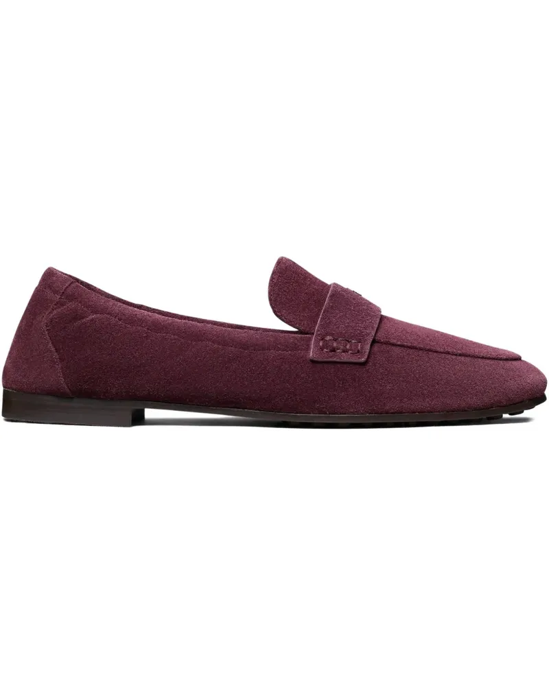 Tory Burch Loafer aus Wildleder mit Logo-Schild - Rot Rot