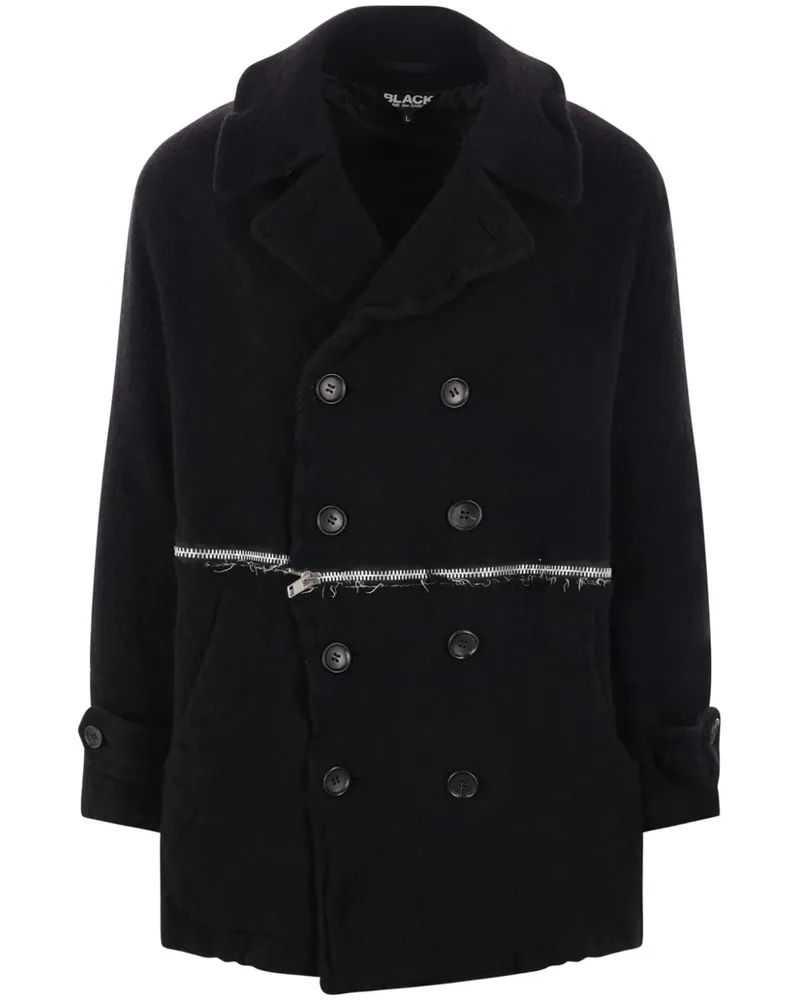 Comme des Garçons Klassischer Wollmantel - Schwarz Schwarz