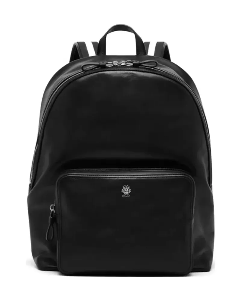 Bally logo-plaque striped-strap backpack - Schwarz Schwarz