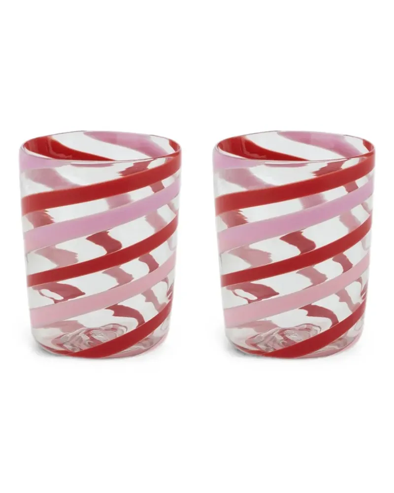Lisa Corti x Canna Spiral decorative glasses (set of two) - Rot Rot