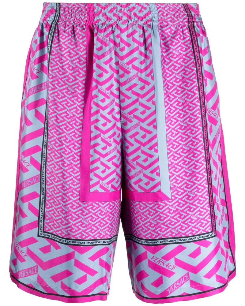 Versace Bermudas mit La Greca-Muster - Rosa Rosa