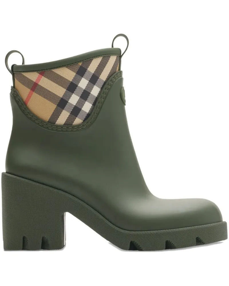 Burberry Regenstiefel mit kariertem Absatz - Grün Grün